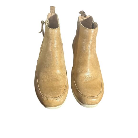 Vionic Lois Ankle Boots Size 8 Wide Tan Leather Comfort Orthotic - Picture 3 of 10